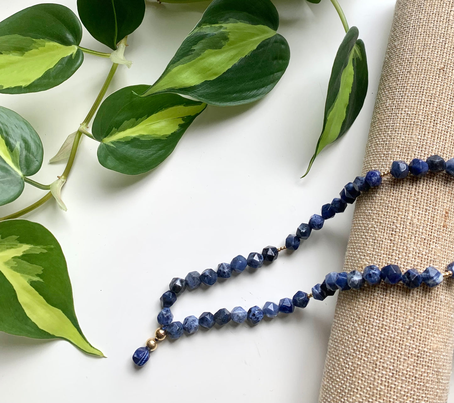 Sodalite & Gold Mala