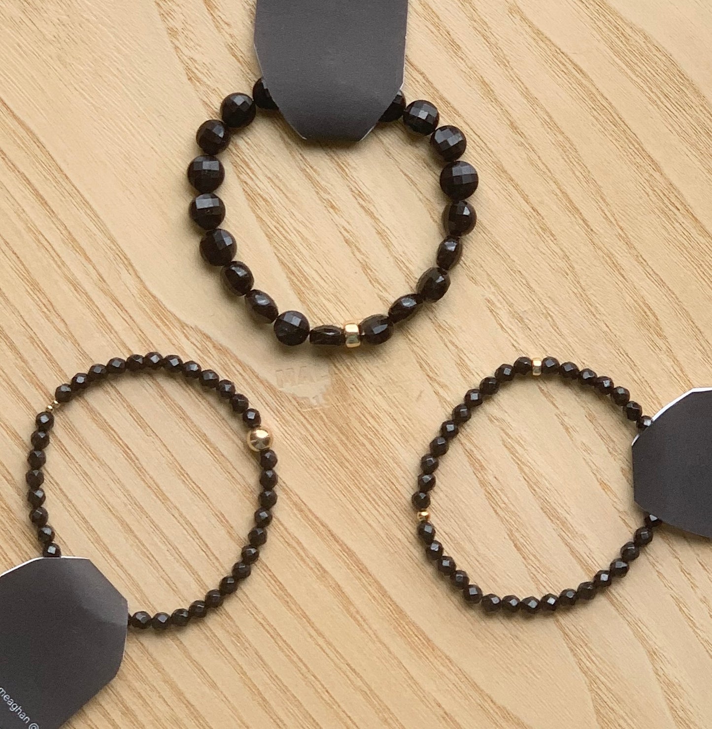 Black Tourmaline & Gold Bracelet