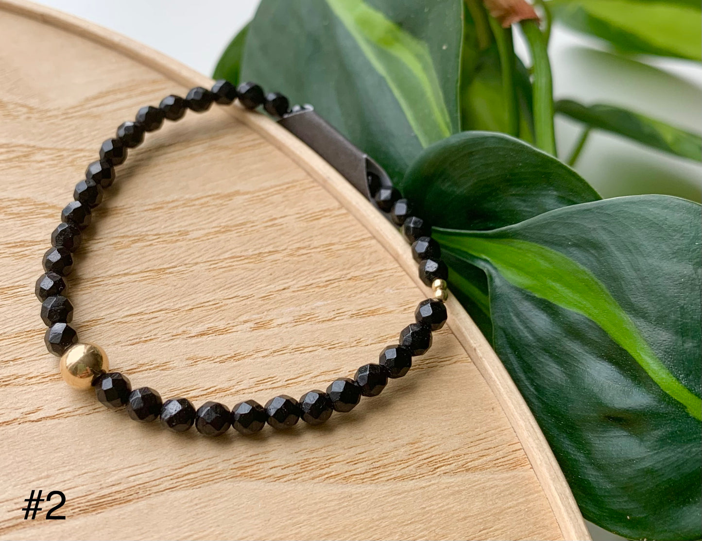 Black Tourmaline & Gold Bracelet