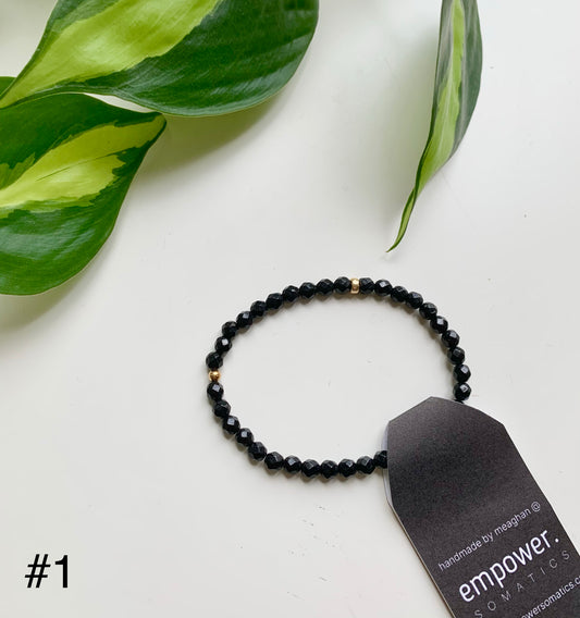 Black Tourmaline & Gold Bracelet