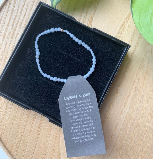 Angelite & Gold Bracelet